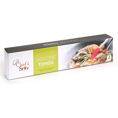 2-Pack: Chef's Star Premium Silicone Kitchen Tongs DailySale