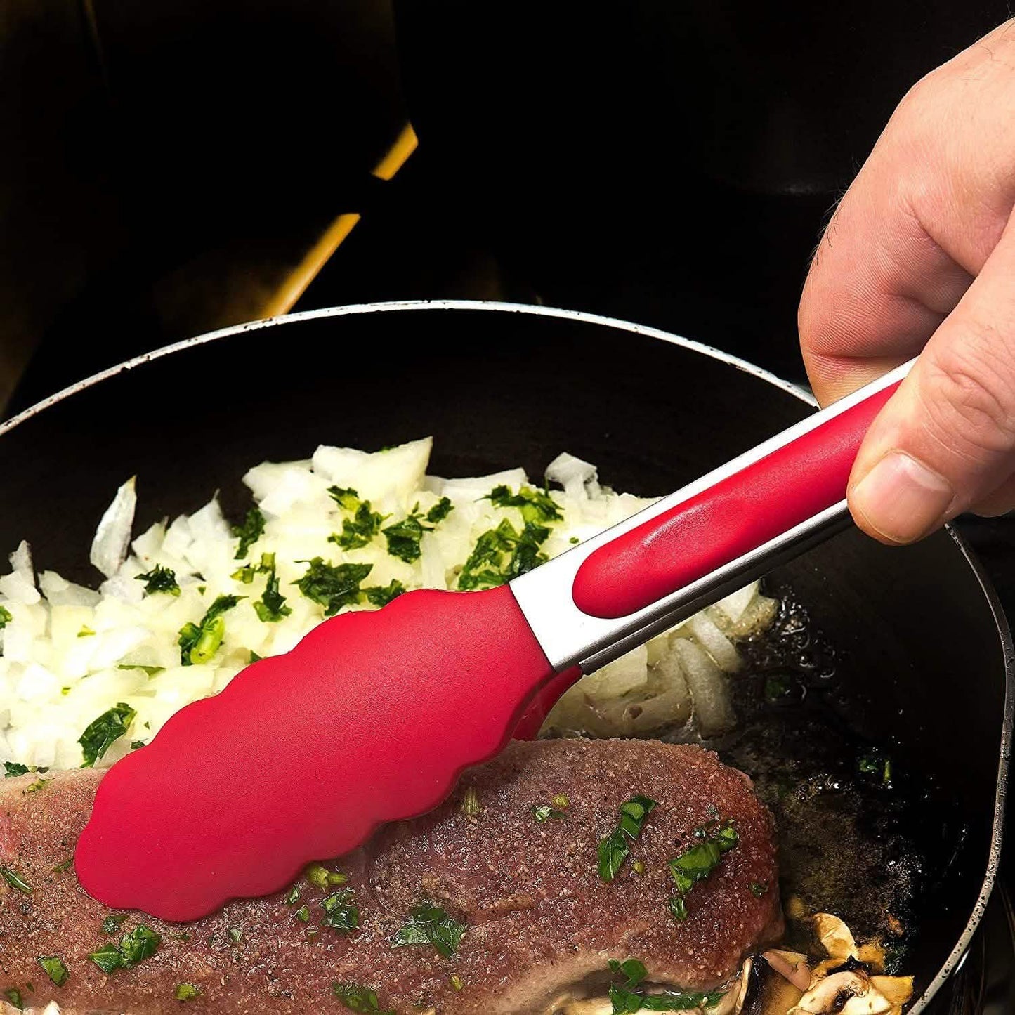 2-Pack: Chef's Star Premium Silicone Kitchen Tongs DailySale