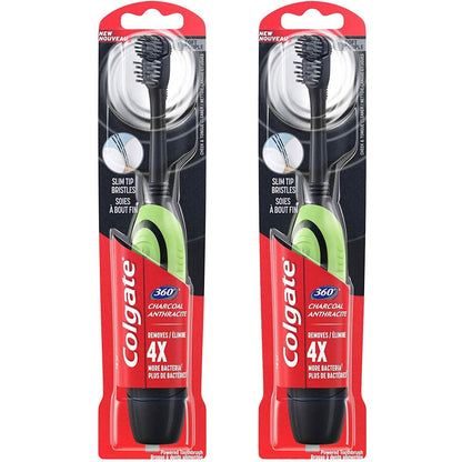 2-Pack: Colgate 360 Battery Powered Charcoal Toothbrush DailySale