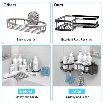 2-Pack: Corner Shower Caddy No Drilling Adhesive Shower Organizer DailySale