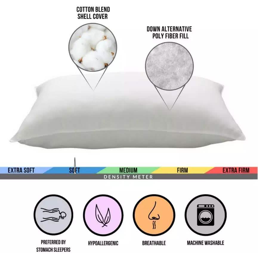 2-Pack: Cotton Blend Superior Down-Like SOFT Stomach Sleeper Pillow DailySale