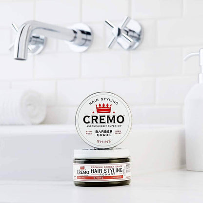 2-Pack: Cremo Premium Barber Grade Hair Styling Shine Pomade 4oz DailySale