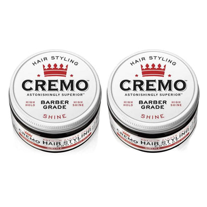 2-Pack: Cremo Premium Barber Grade Hair Styling Shine Pomade 4oz DailySale