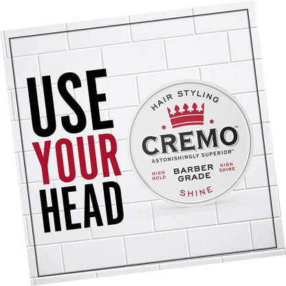 2-Pack: Cremo Premium Barber Grade Hair Styling Shine Pomade 4oz DailySale