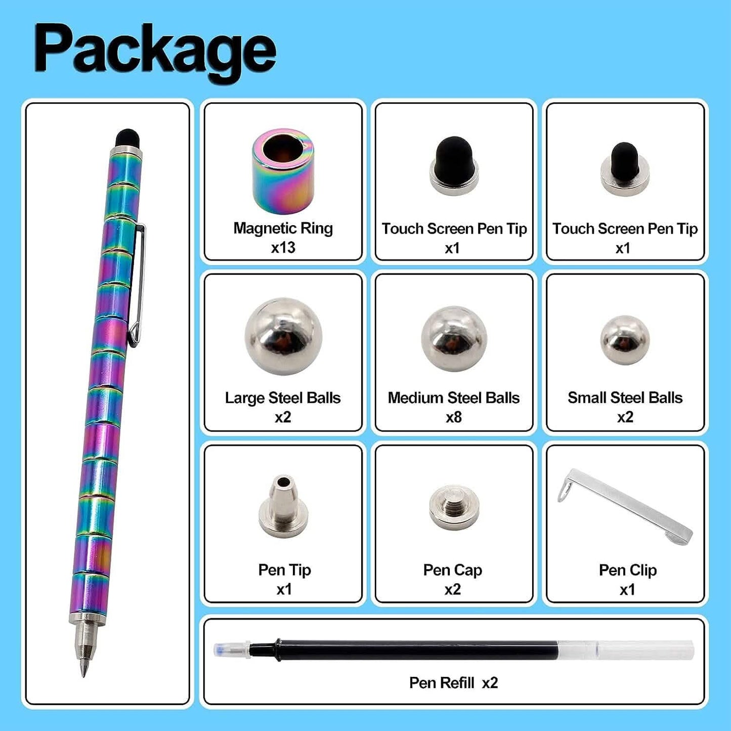 2-Pack: Decompression Magnet Metal Pen DailySale