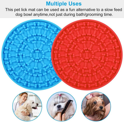 2-Pack: Dog Lick Pad Pet Shower Grooming Slow Feeder Distraction Mat DailySale