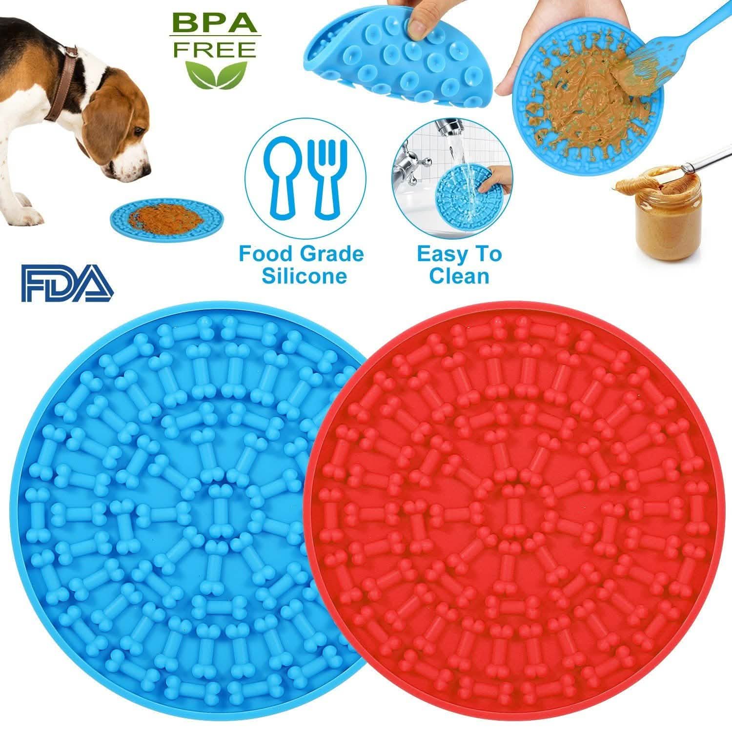 2-Pack: Dog Lick Pad Pet Shower Grooming Slow Feeder Distraction Mat DailySale