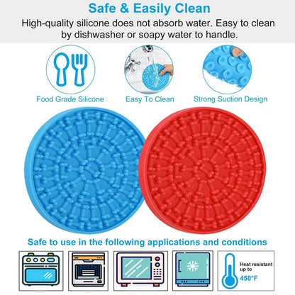 2-Pack: Dog Lick Pad Pet Shower Grooming Slow Feeder Distraction Mat DailySale