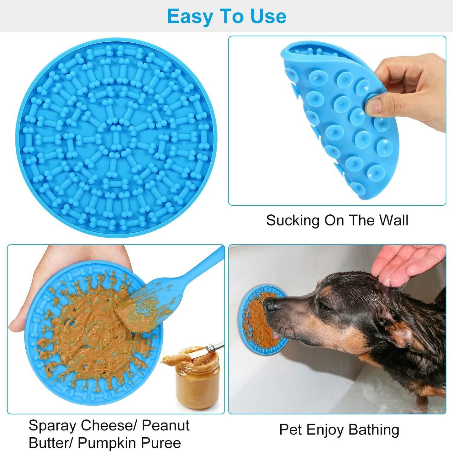 2-Pack: Dog Lick Pad Pet Shower Grooming Slow Feeder Distraction Mat DailySale