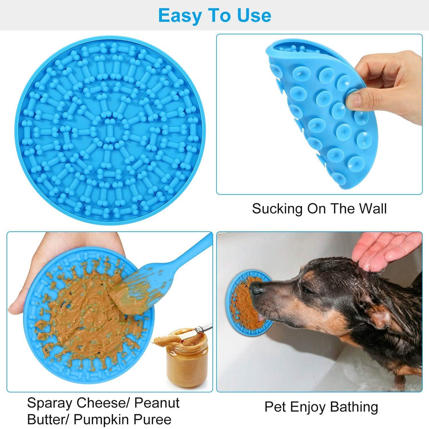 2-Pack: Dog Lick Pad Pet Shower Grooming Slow Feeder Distraction Mat DailySale