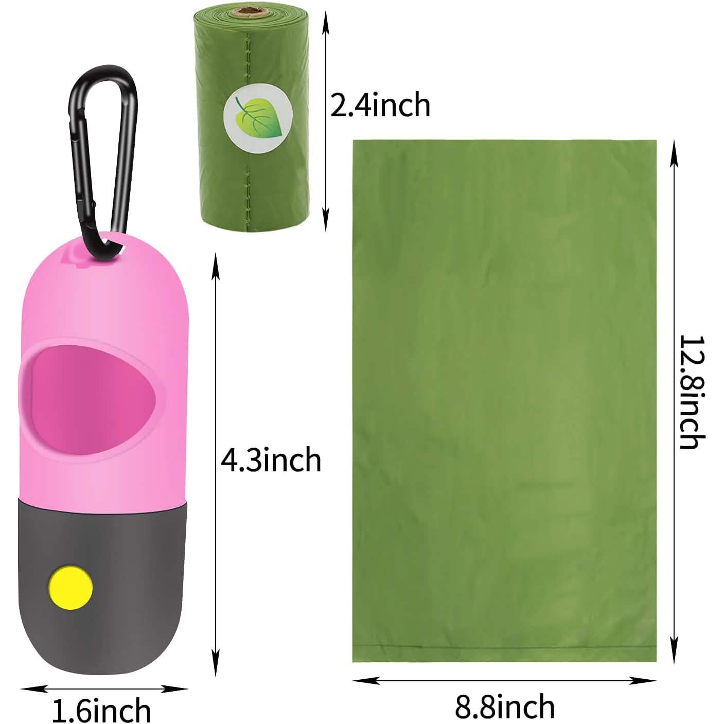 2-Pack: Dog Poop Bag Dispenser with Built-in LED Flashlight DailySale