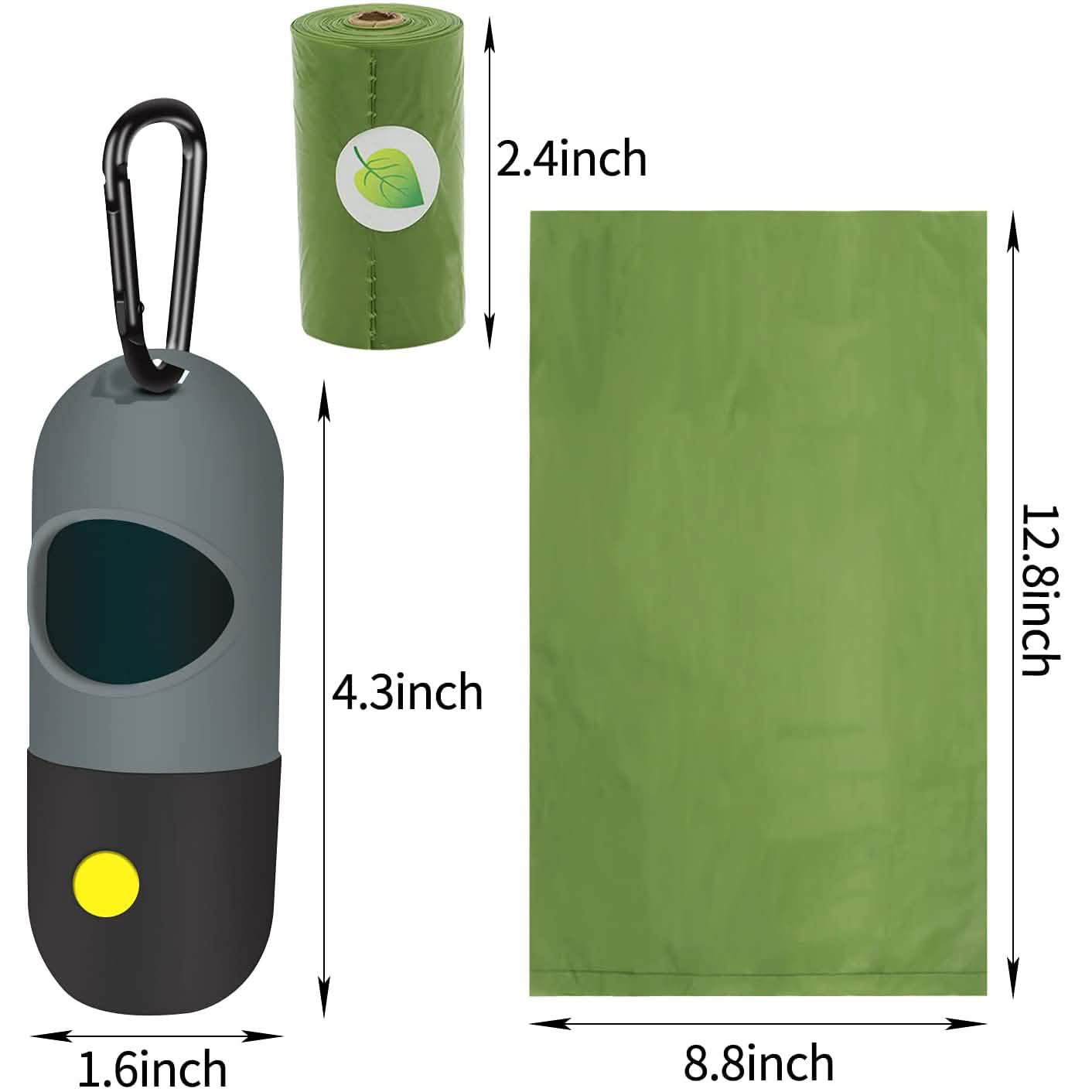 2-Pack: Dog Poop Bag Dispenser with Built-in LED Flashlight DailySale