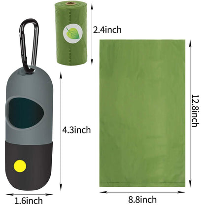 2-Pack: Dog Poop Bag Dispenser with Built-in LED Flashlight DailySale