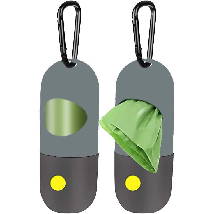2-Pack: Dog Poop Bag Dispenser with Built-in LED Flashlight DailySale