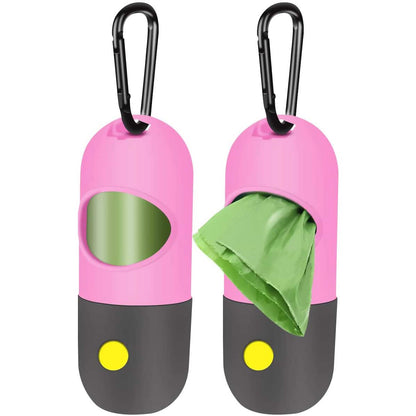 2-Pack: Dog Poop Bag Dispenser with Built-in LED Flashlight DailySale
