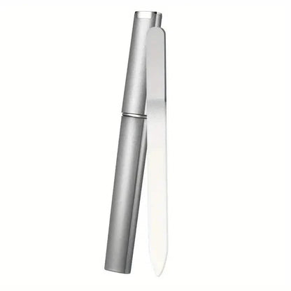 2-Pack: Double-Sided Etched Fingernail Glass Nail File with Case DailySale