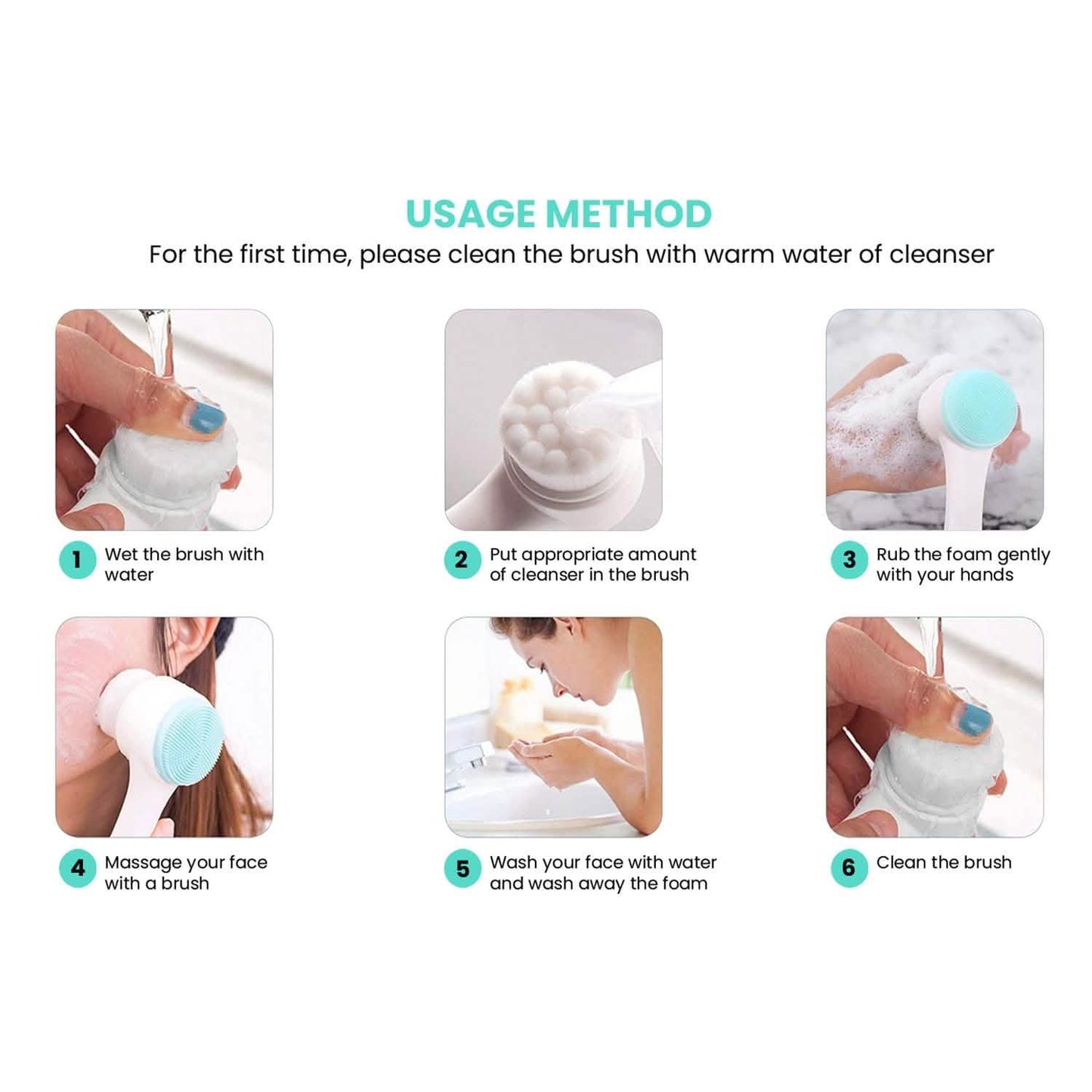 2-Pack: Dual Face Manual Facial Brush For Pore Cleansing And Exfoliating DailySale