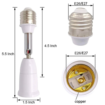2-Pack: E26/E27 Lamp Holder Extender DailySale