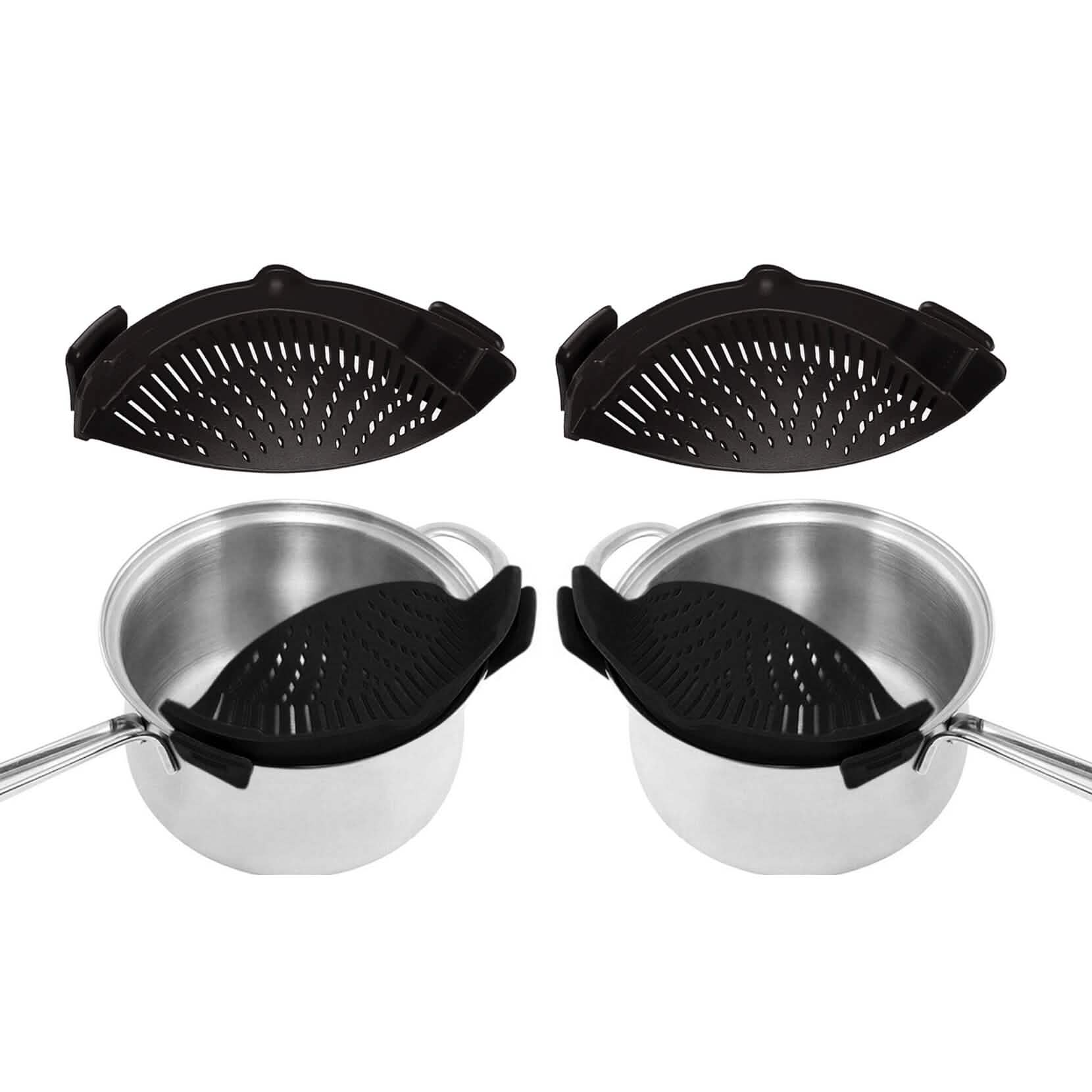 2-Pack: Easy Snap On Heat Resistance Silicone Kitchen Strainer DailySale