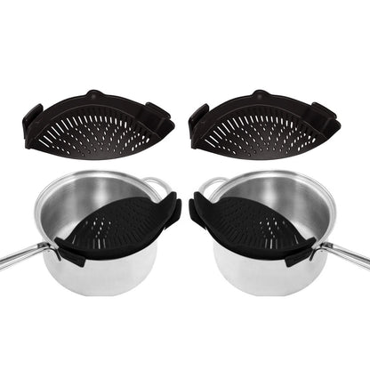2-Pack: Easy Snap On Heat Resistance Silicone Kitchen Strainer DailySale