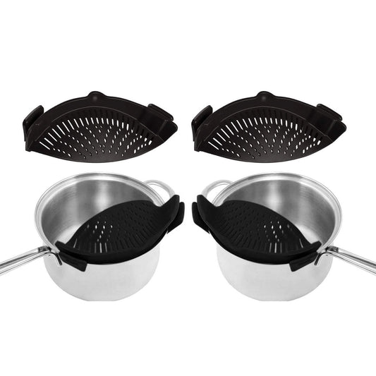 2-Pack: Easy Snap On Heat Resistance Silicone Kitchen Strainer DailySale