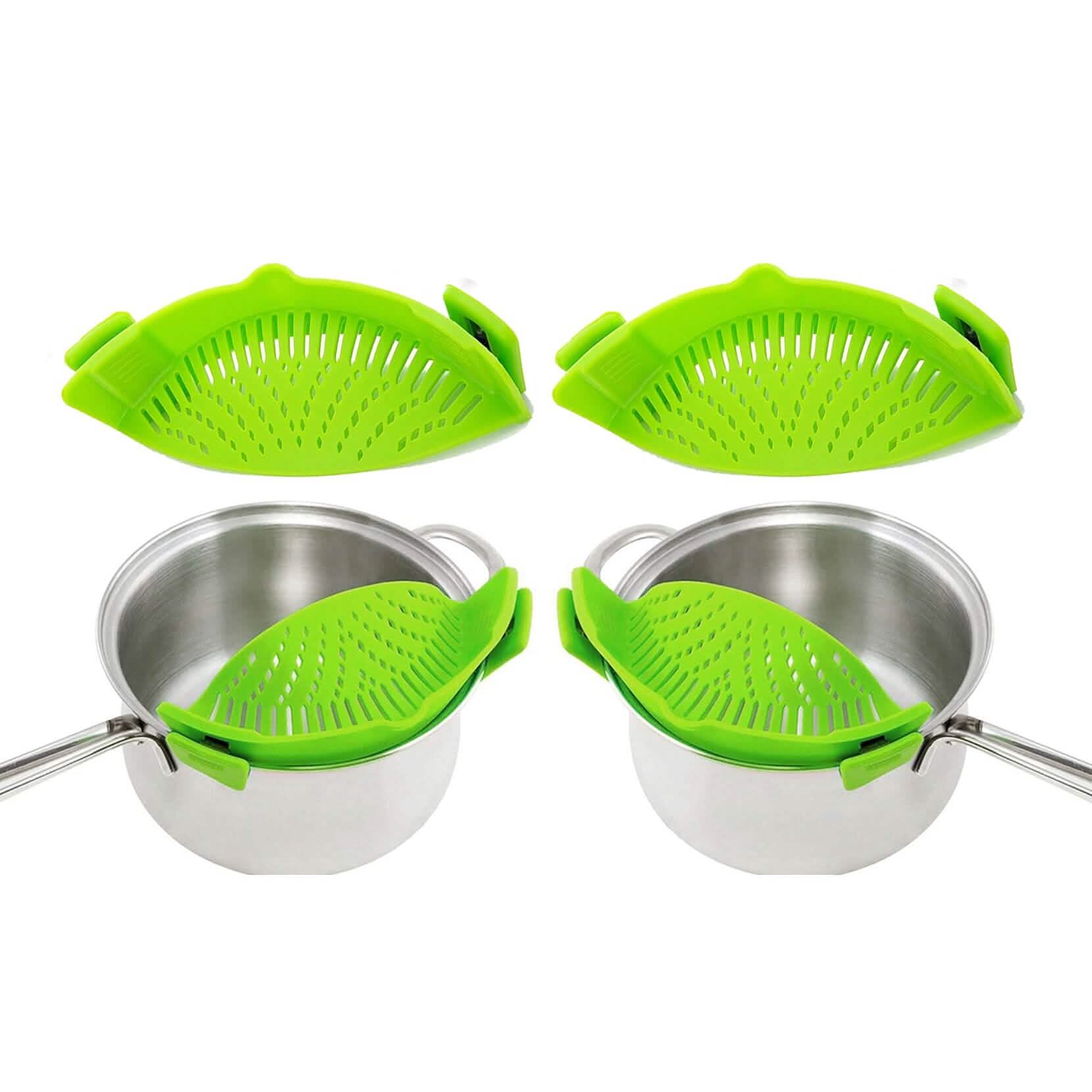 2-Pack: Easy Snap On Heat Resistance Silicone Kitchen Strainer DailySale