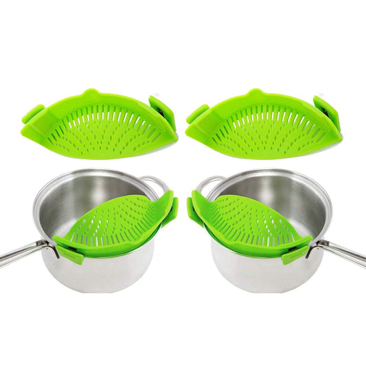 2-Pack: Easy Snap On Heat Resistance Silicone Kitchen Strainer DailySale