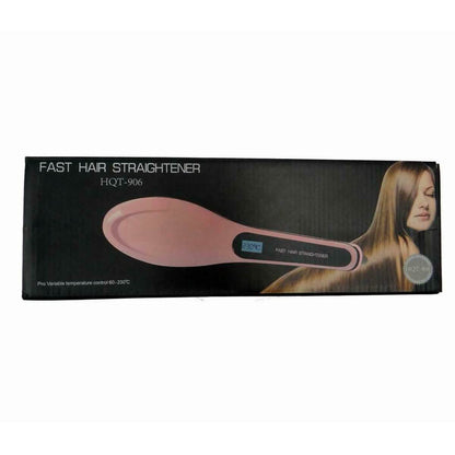 2-Pack: Electronic Fast Hair Straightener with Detangling Brush DailySale