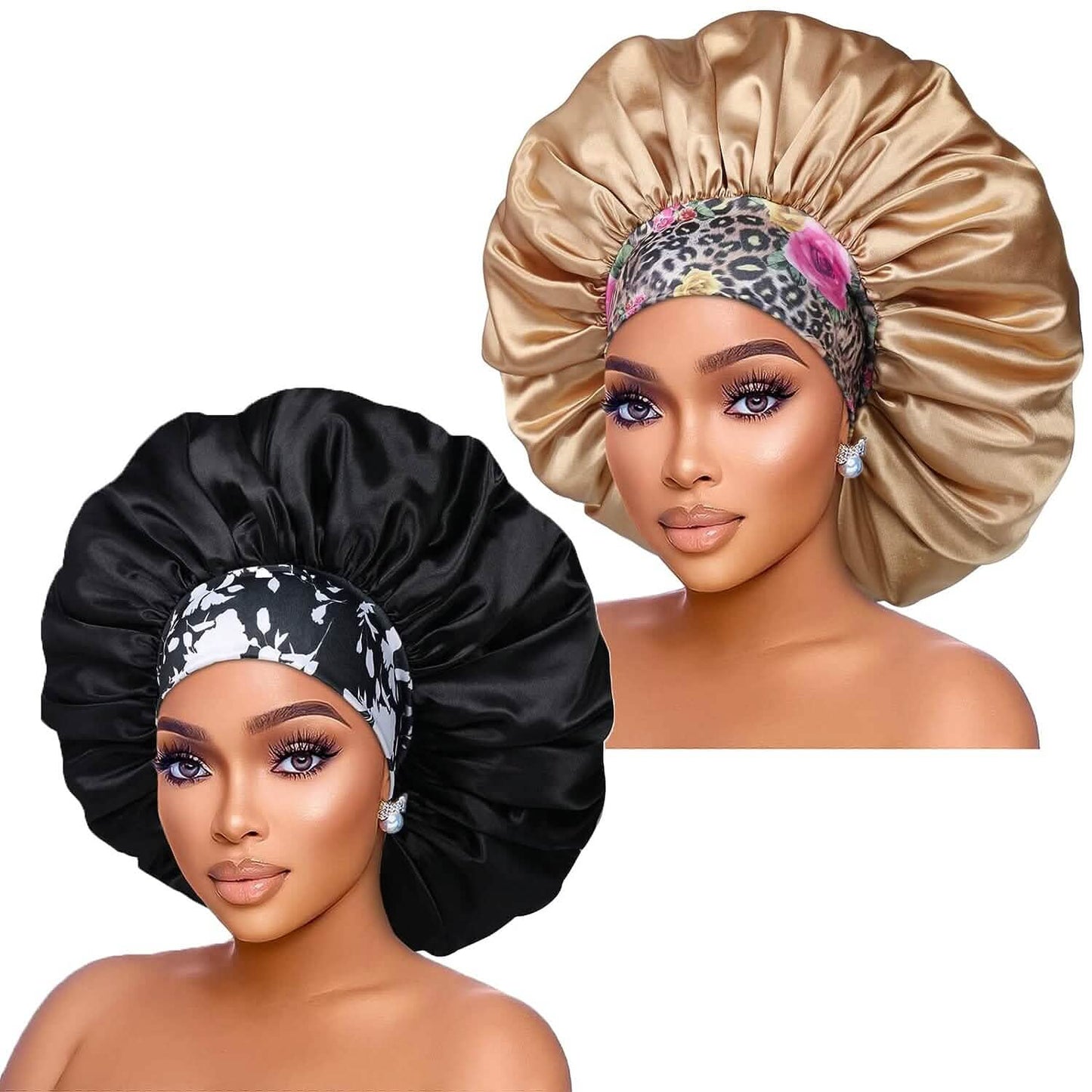 2-Pack: Extra Large Satin Bonnets for Sleeping DailySale