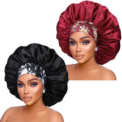 2-Pack: Extra Large Satin Bonnets for Sleeping DailySale