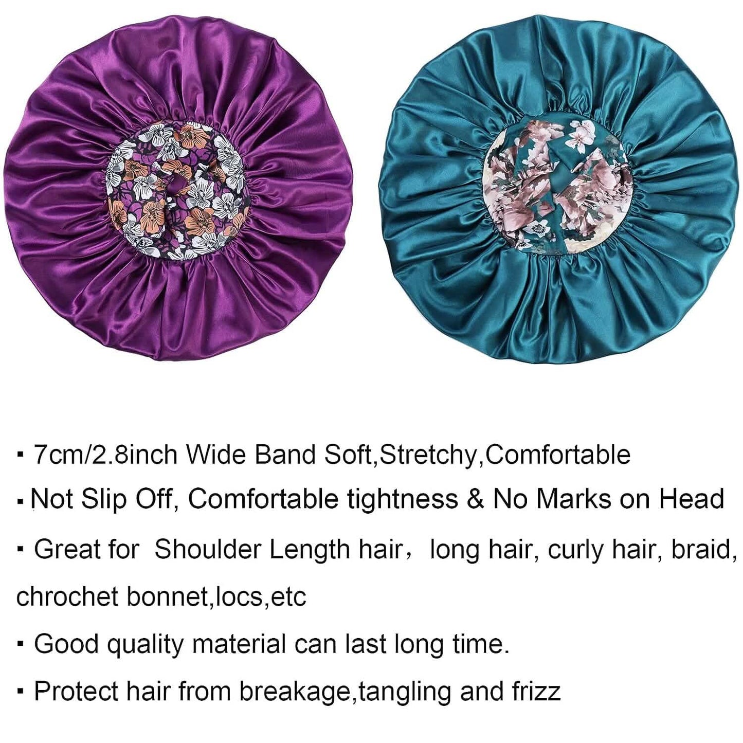 2-Pack: Extra Large Satin Bonnets for Sleeping DailySale