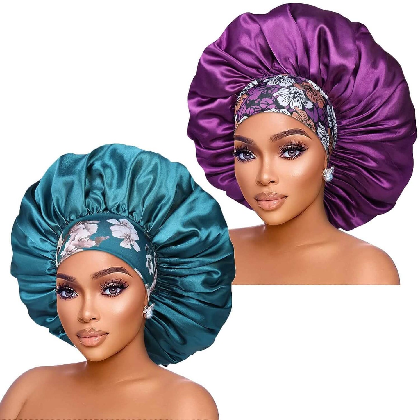 2-Pack: Extra Large Satin Bonnets for Sleeping DailySale