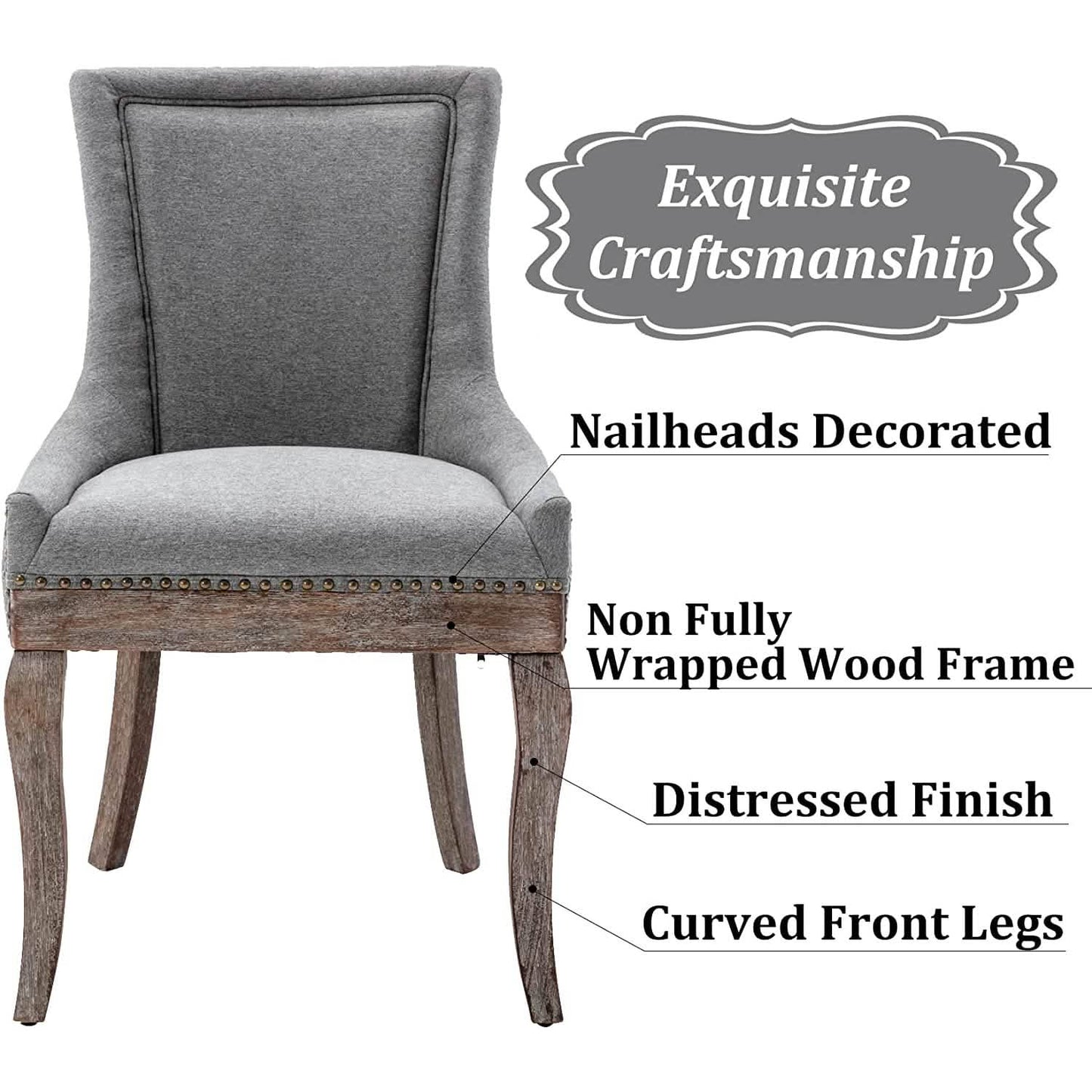 2-Pack: Fabric Upholstered Side Chairs Set DailySale
