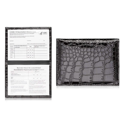 2-Pack: Faux Crocodile Leather Bling CDC Vaccination Card Immunization Record Protector Holder Passport DailySale