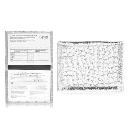 2-Pack: Faux Crocodile Leather Bling CDC Vaccination Card Immunization Record Protector Holder Passport DailySale