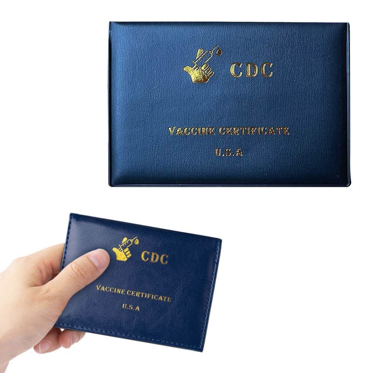 2-Pack: Faux Leather CDC Vaccination Card Immunization Record Protector Holder DailySale