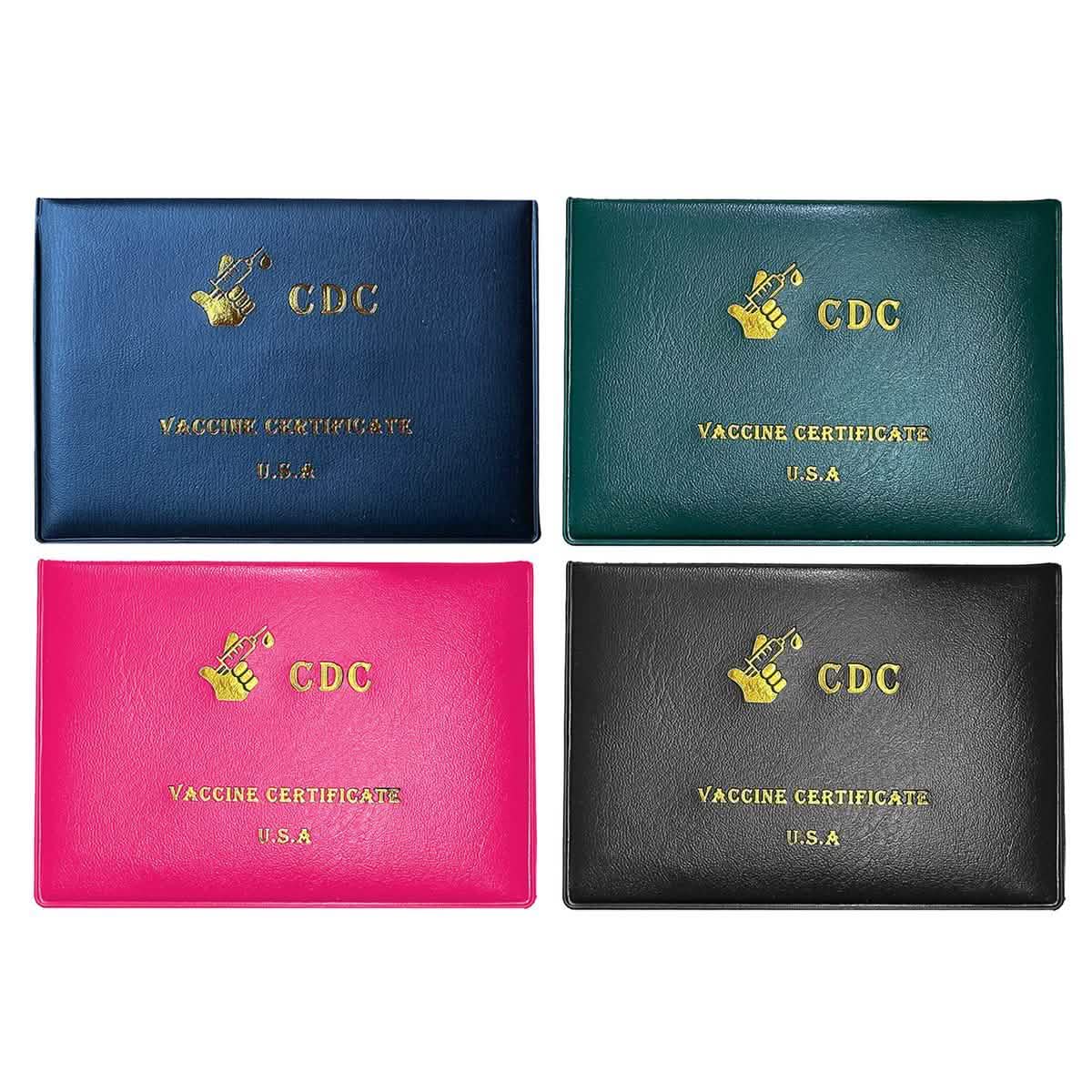 2-Pack: Faux Leather CDC Vaccination Card Immunization Record Protector Holder DailySale