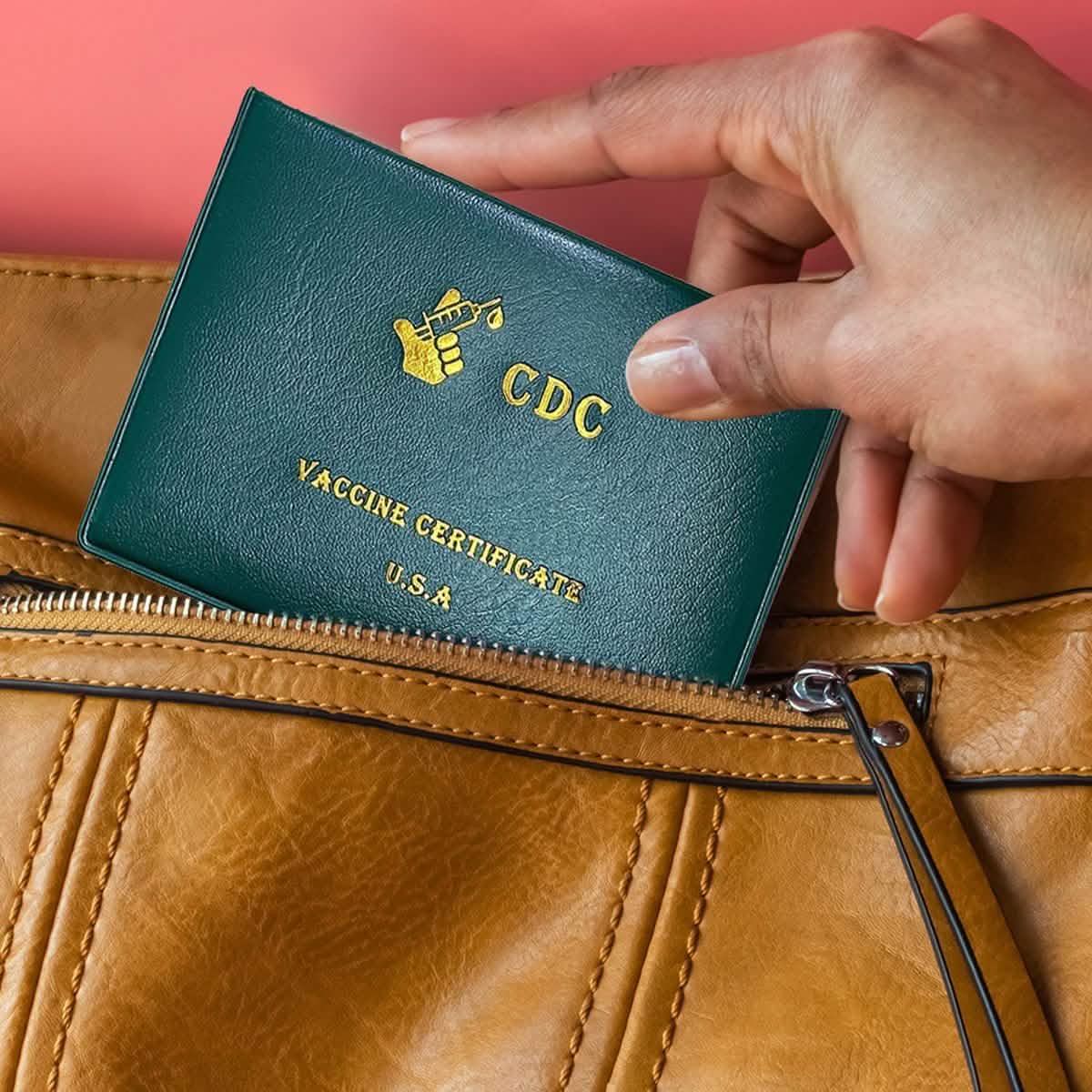 2-Pack: Faux Leather CDC Vaccination Card Immunization Record Protector Holder DailySale