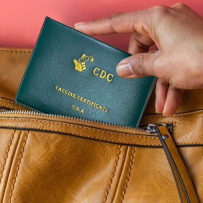 2-Pack: Faux Leather CDC Vaccination Card Immunization Record Protector Holder DailySale
