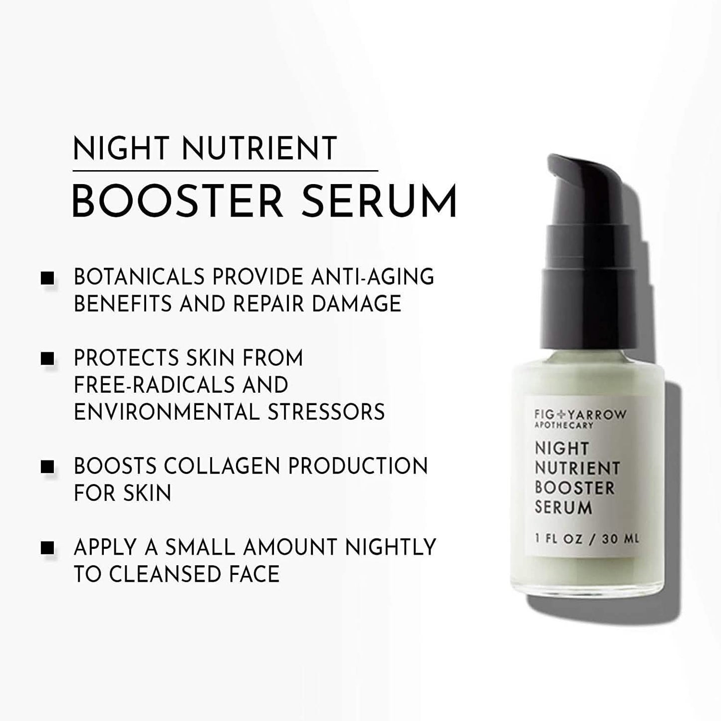 2-Pack: Fig+Yarrow Night Nutrients Booster Serum 1 FL OZ DailySale