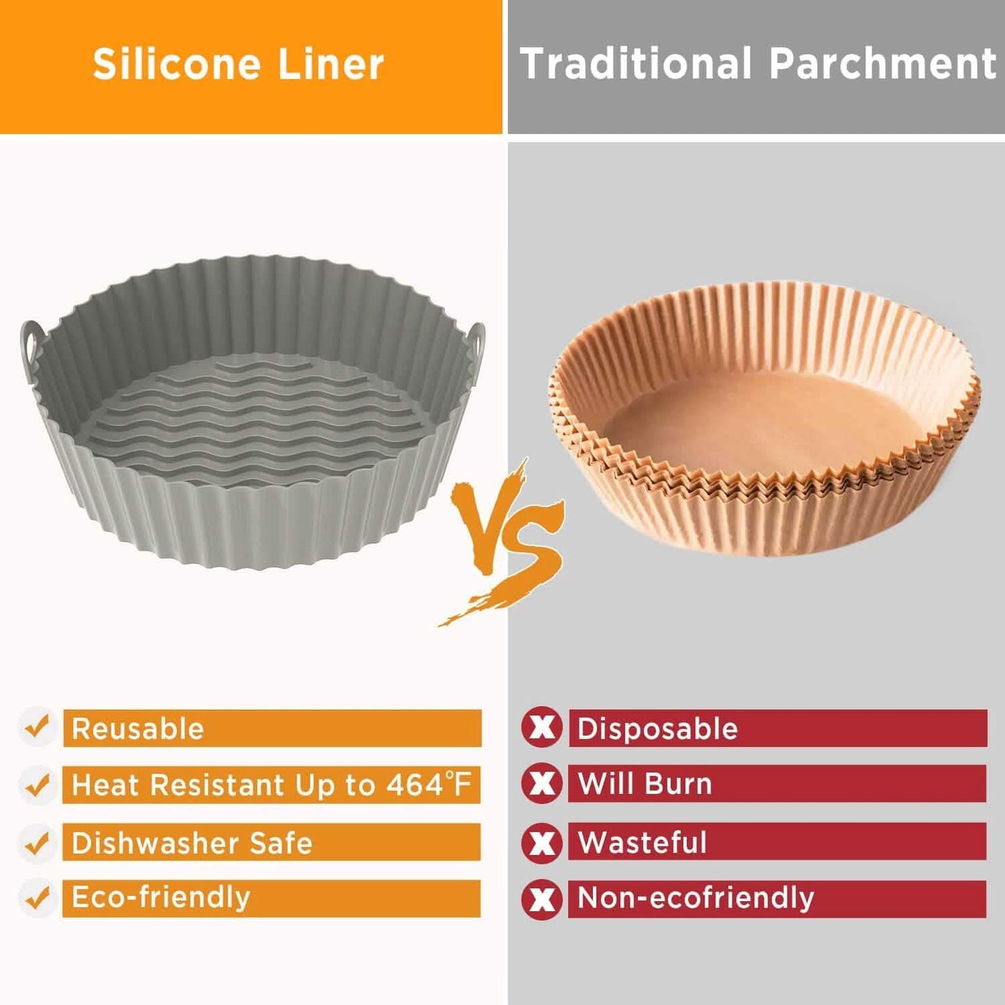 2-Pack: Foldable Silicone Air Fryer Liner DailySale