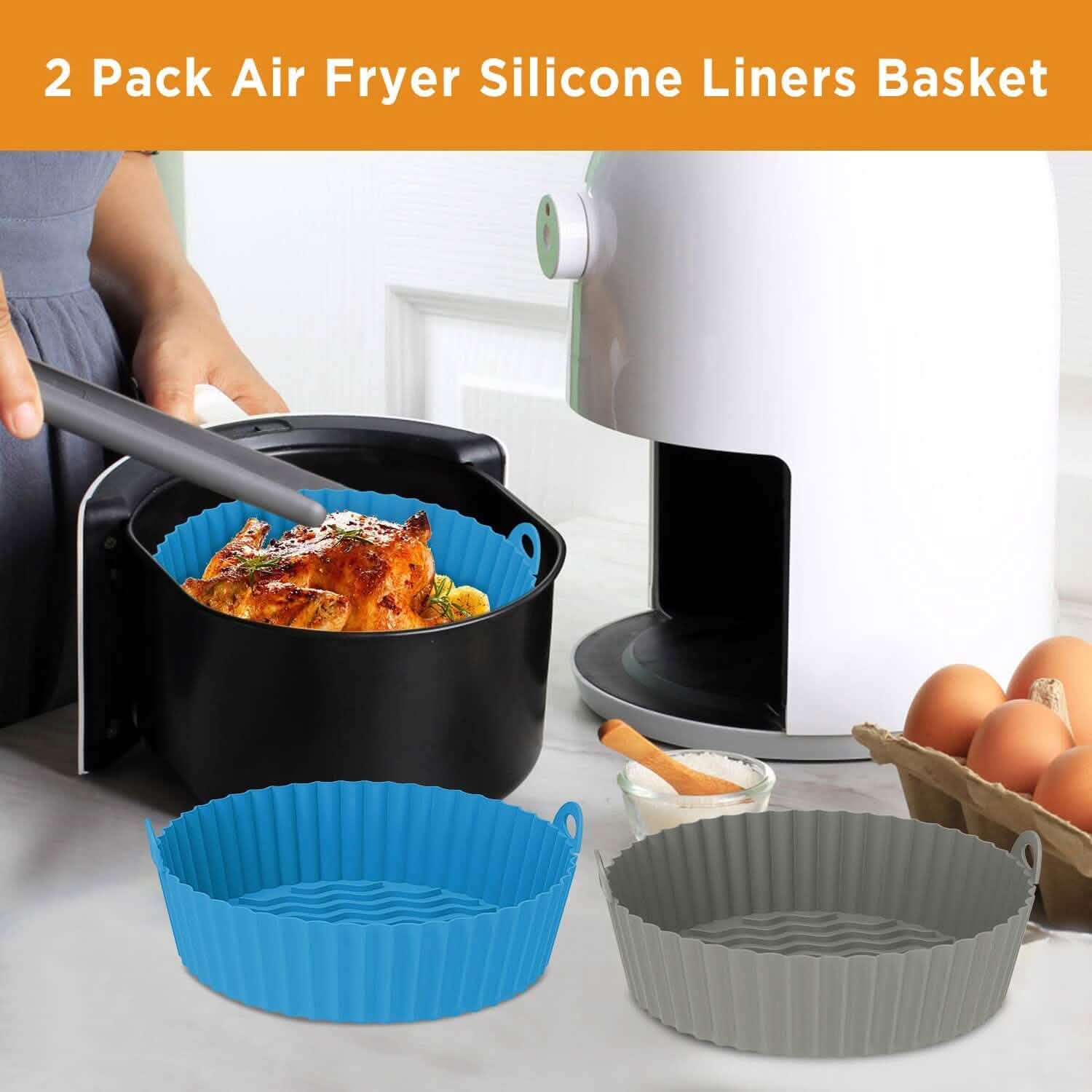 2-Pack: Foldable Silicone Air Fryer Liner DailySale