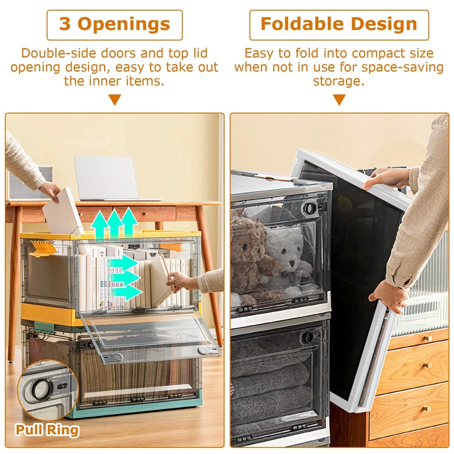 2-Pack: Foldable Storage Bins Collapsible Storage Box Organizer DailySale