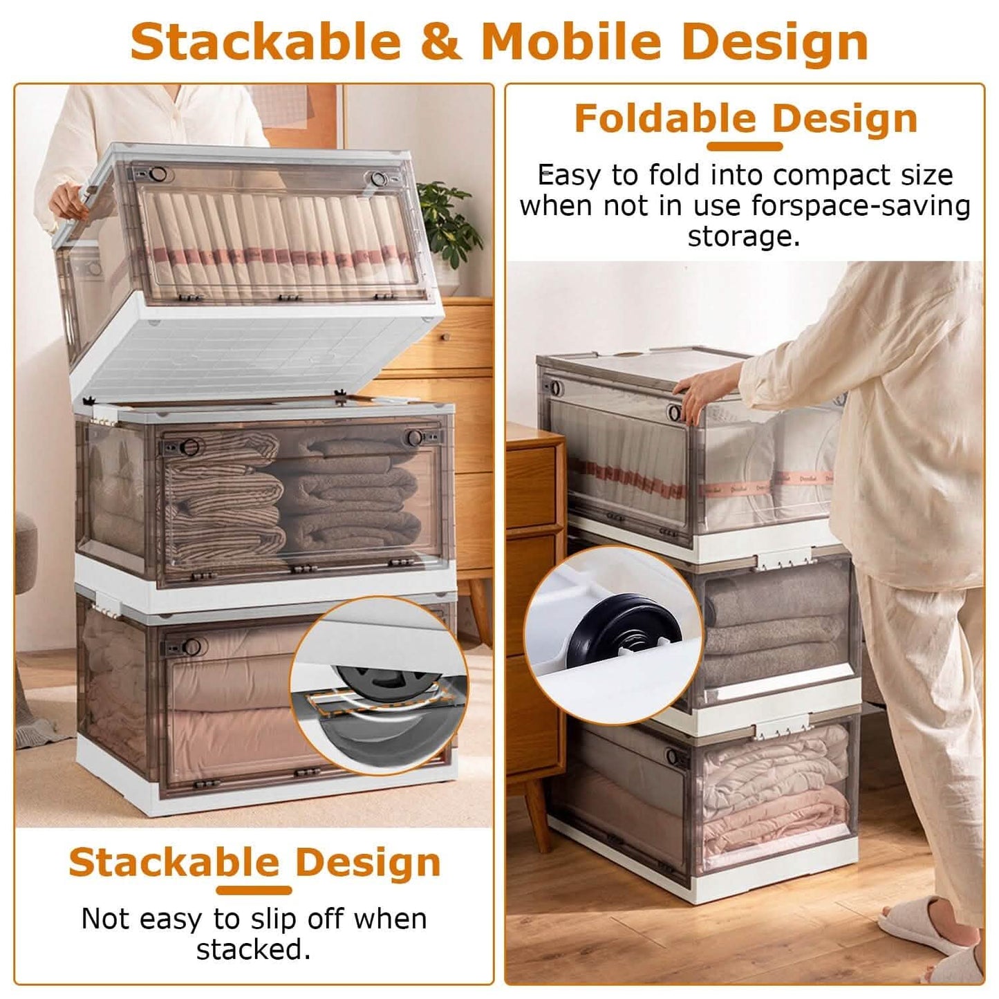 2-Pack: Foldable Storage Bins Collapsible Storage Box Organizer DailySale
