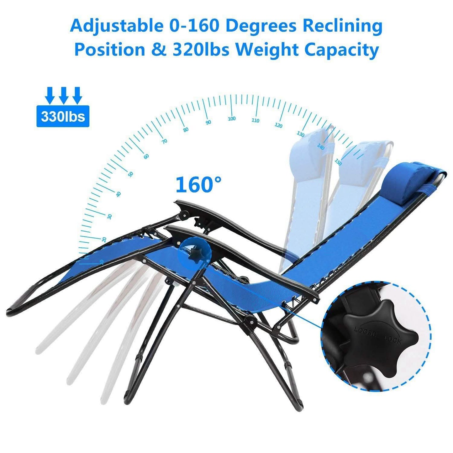 2-Pack: Foldable Zero Gravity Lounge Chair with Dual Side Tray DailySale