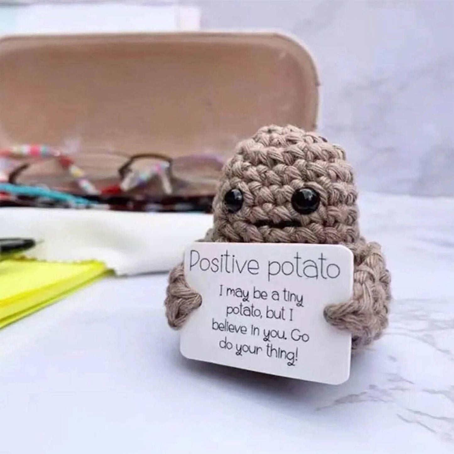 2-Pack: Funny Positive Potato Cute Wool Knitting Doll DailySale