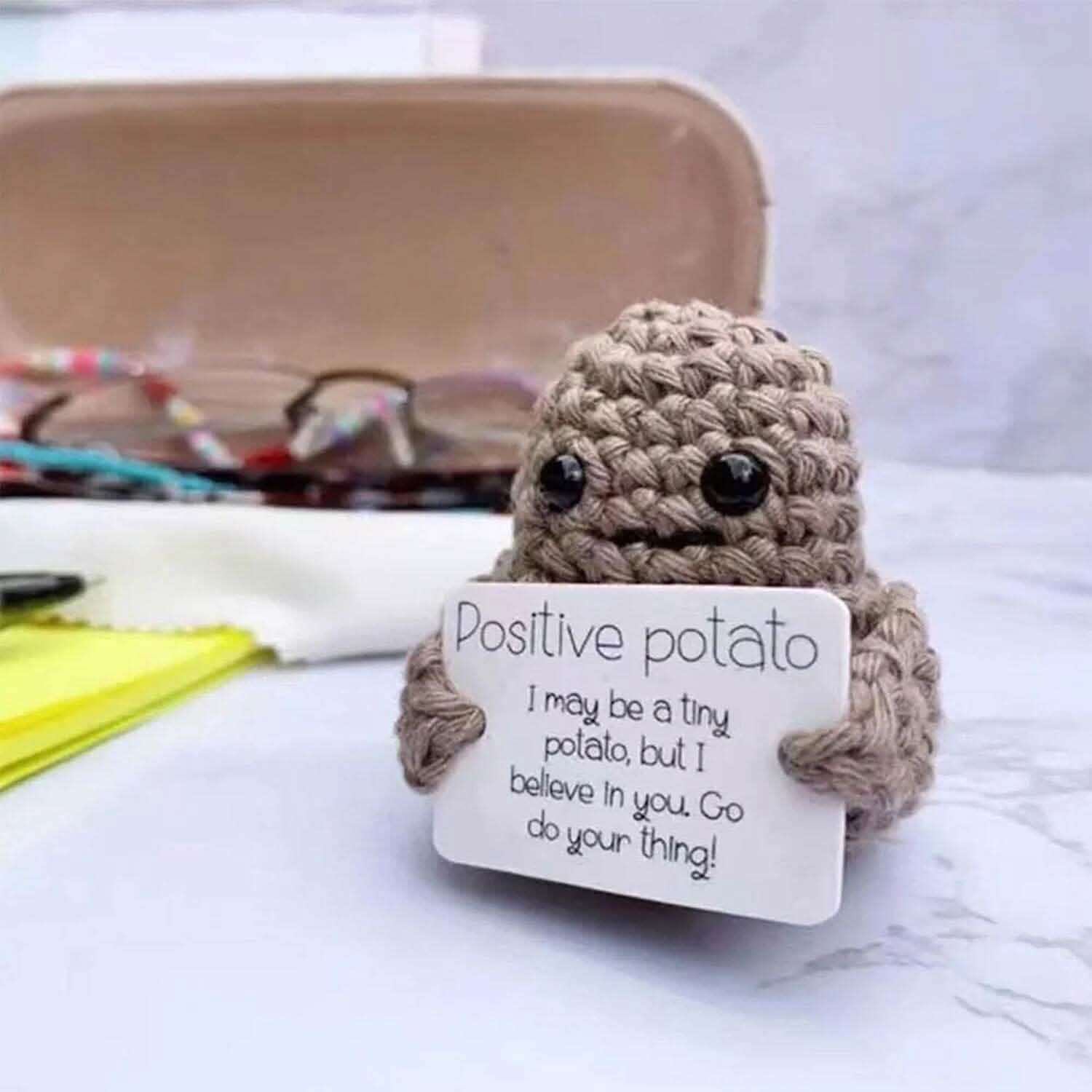 2-Pack: Funny Positive Potato Cute Wool Knitting Doll DailySale