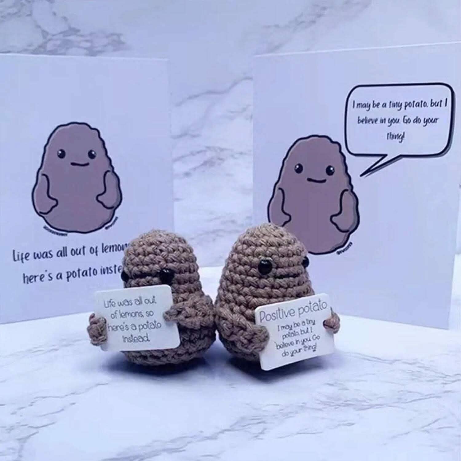 2-Pack: Funny Positive Potato Cute Wool Knitting Doll DailySale