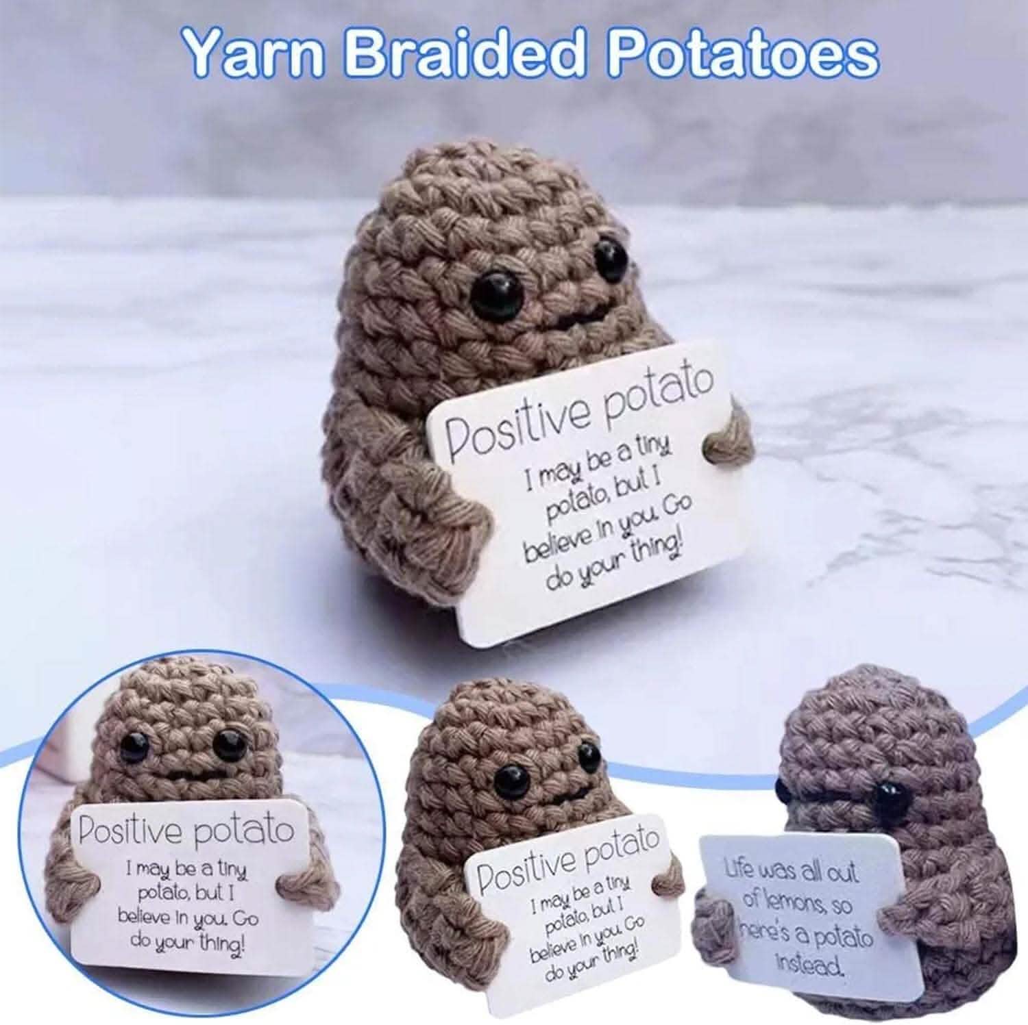 2-Pack: Funny Positive Potato Cute Wool Knitting Doll DailySale