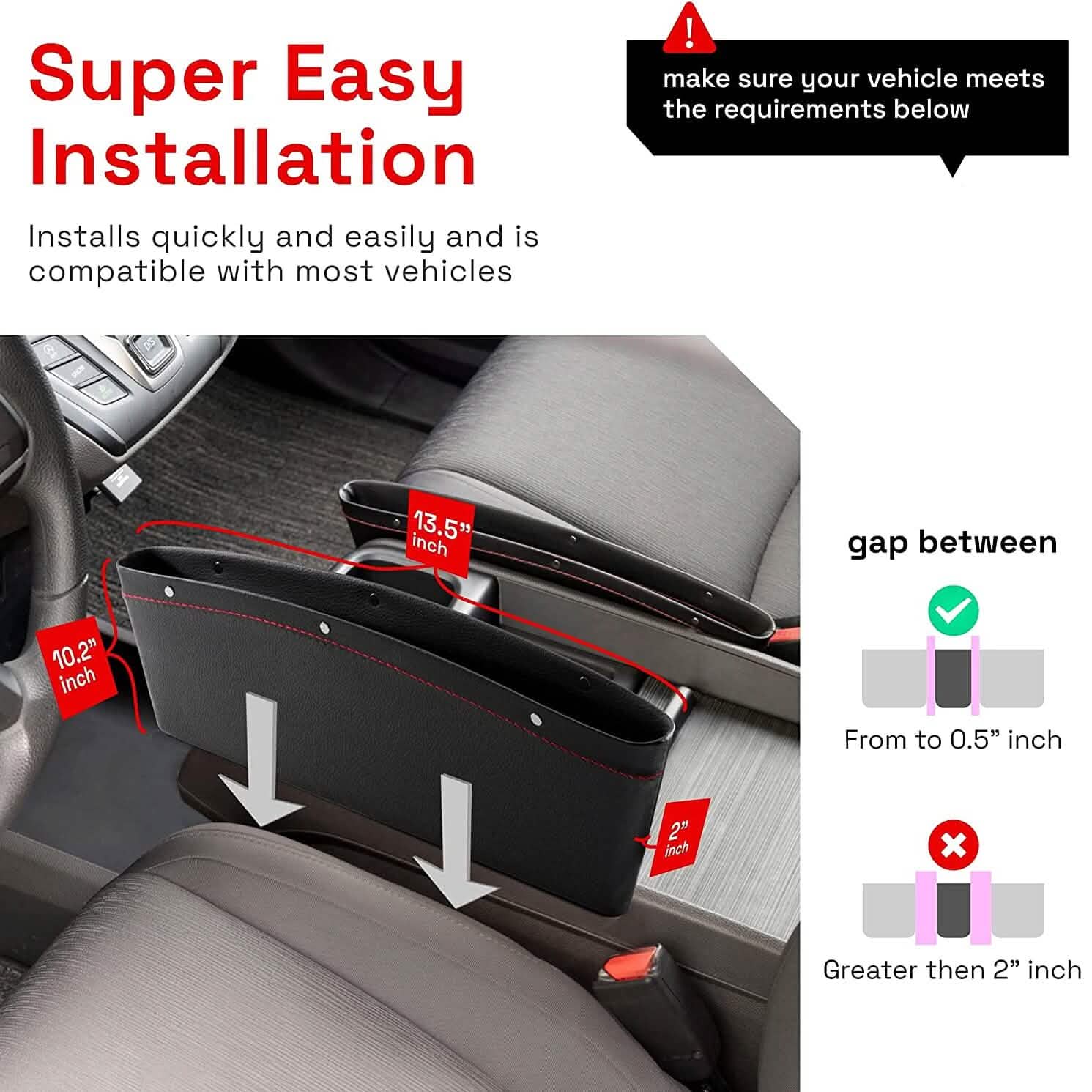 2-Pack: Gap Filler Car Seat Organizer DailySale